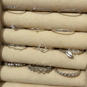 Silver 12 set of rings